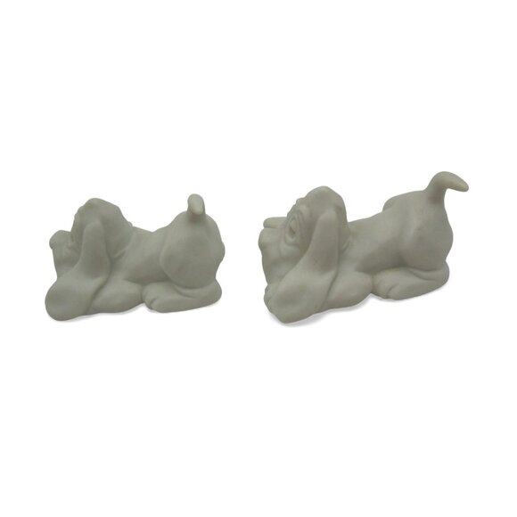 HALLMARK Basset HOUND Porcelain Handcrafted In Japan Dog Pair Figurines 1975 VTG - Picture 7 of 11